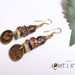 Buddha Head Love Dangle Earrings